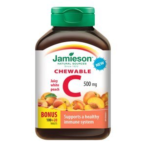 Jamieson Vitamín C 500 mg příchuť broskev 120 cucacích tablet