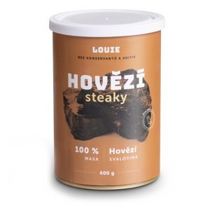 LOUIE Hovězí steaky konzerva pro psy 400 g