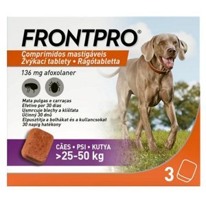 FRONTPRO® antiparazitární žvýkací tablety pro psy (25-50 kg) 136 mg 3 kusy