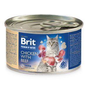 BRIT Premium by Nature Chicken with Beef konzerva pro kočky 200 g