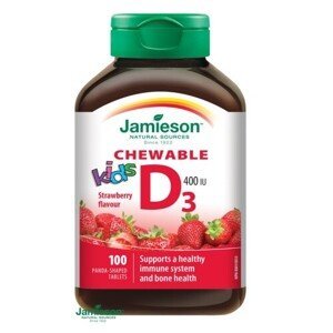 JAMIESON Vitamín D3 Kids jahoda cucací tbl.100 - II. jakost