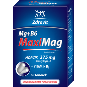 MaxiMag Hořčík 375mg+B6 50 tobolek