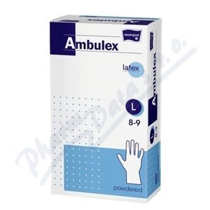 Ambulex rukavice latexové pudrované L 100ks
