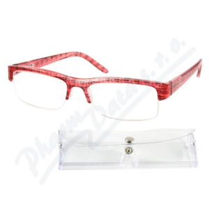 Brýle čtecí +2.50 červeno-černé s pouzdrem