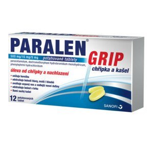 PARALEN GRIP CHŘIPKA A KAŠEL 500MG/15MG/5MG potahované tablety 12