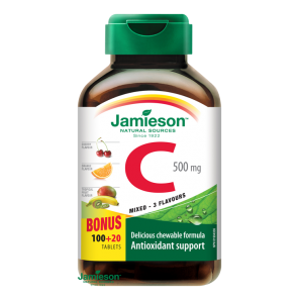 JAMIESON Vitamín C 500mg 3 ovocné přích.tbl.100+20 - II. jakost