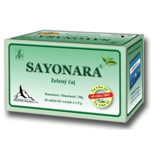 Sayonara zelený čaj 20x1.5g nálevové sáčky - II. jakost