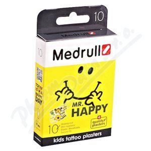 Medrull náplast dětská KIDS tetovací Mr.Happy 10ks