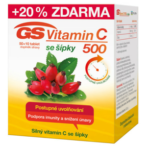 GS Vitamin C500 + šípky 50+10 tablet ČR/SK - II. jakost
