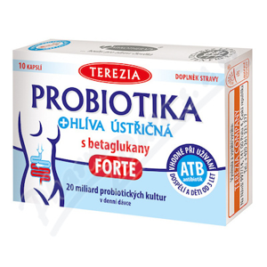 TEREZIA Probiotika + Hlíva ústřičná s betaglukany FORTE 10 kapslí - II. jakost