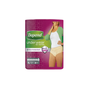 Depend Super inkontinenční kalhotky vyšší pas ženy vel.XL 9 ks - II. jakost