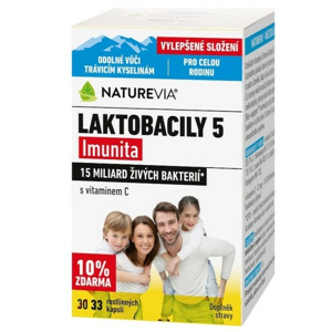 NatureVia Laktobacily 5 Imunita cps.33 - II. jakost