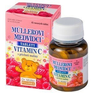 Müllerovi medvídci s vitaminem C a příchutí maliny 45 tablet - II. jakost