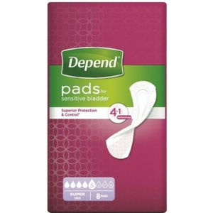 Depend Pads Super inkontinenční vložky ženy 8 ks - II. jakost