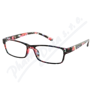 Brýle čtecí +2.00 černo-květinové - II.jakost