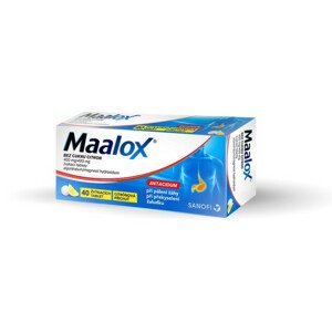MAALOX BEZ CUKRU CITRON 400MG/400MG žvýkací tableta 40