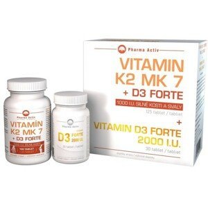 Vitamin K2 MK7+D3 Forte tbl.125 + Vitamin D3 Forte 2000 I.U. tbl30 - II. jakost