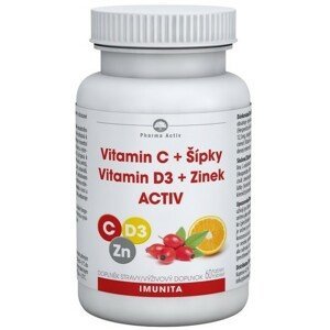 Vitamin C + Šípky Vitamin D3 + Zinek ACTIV tbl.60