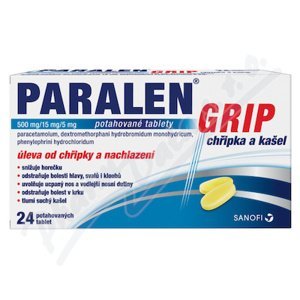 PARALEN GRIP CHŘIPKA A KAŠEL 500MG/15MG/5MG potahované tablety 24