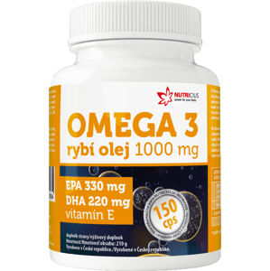 Nutricius Omega 3 Rybí olej 1000 mg EPA 330 mg/DHA 220 mg 150 kapslí