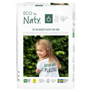Eco by Naty Nature Babycare Plenky jednorázové 6 Junior 16+kg, 17 ks