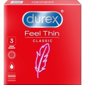Durex Feel Thin Classic Kondomy 3 ks