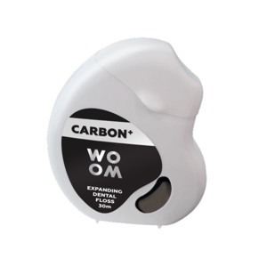 Woom Carbon+ Expandující černá zubní nit 30 m