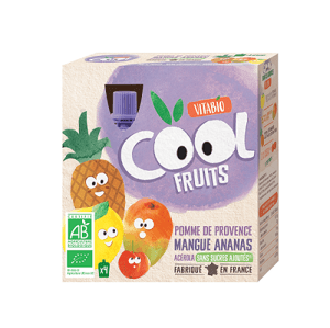 Vitabio Ovocné BIO kapsičky Cool Fruits jablko, mango, ananas a acerola 4 x 90 g