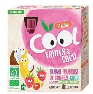 Vitabio Ovocné BIO kapsičky Cool Fruits jablko, kokos, banán, maliny a acerola 4 x 85 g