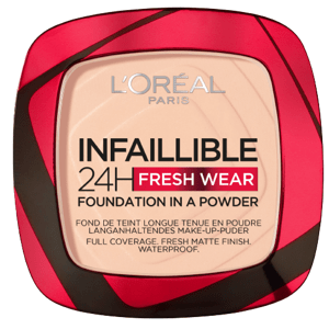 L'Oréal Paris Infaillible Fresh Wear 24H Foundation in a Powder 180 Rose Sand make-up v pudru, 9 g