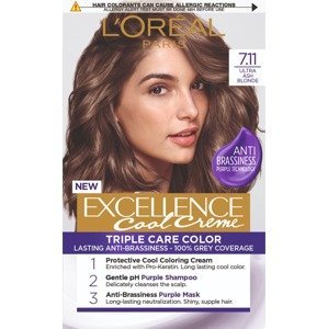 L'Oréal Paris Excellence Cool Creme 7.11 Ultra popelavá blond Permanentní barva