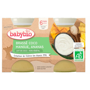 Babybio Brassé z kokosového mléka mango ananas 2 x 130 g