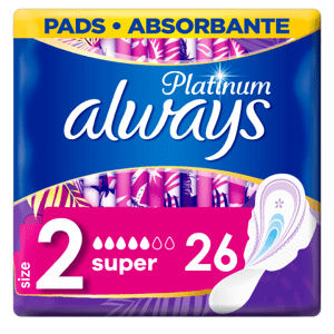 Always Platinum Super (Velikost 2) Hygienické Vložky S Křidélky 26ks 1 x 26 ks