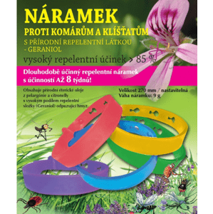 Hanna Maria Repelentní náramek proti komárům a klíšťatům růžový 270 mm