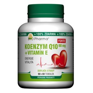 Bio Pharma Koenzym Q10 Forte 60 mg + Vitamín E 120 tobolek