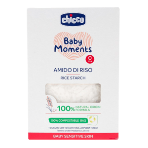 Chicco Škrob dětský rýžový do koupele zklidňující Baby Moments Sensitive 100 % bio 250 g