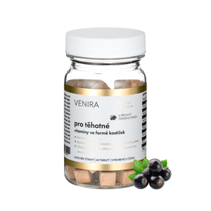 Venira Vitamíny pro těhotné ženy 1.-3. trimestr ve formě kostiček černý rybíz 60 tablet