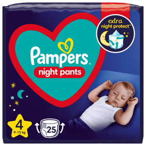 Pampers Night Pants Kalhotkové plenky vel. 4, 9-15 kg, 25 ks
