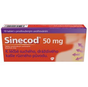 Sinecod 50mg, tablety proti suchému kašli 10 tablet