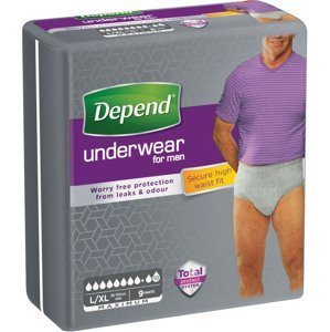Depend Inkontinenční kalhotky absorbční Maximum L/XL pro muže 9 ks