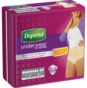 Depend Inkontinenční kalhotky Maximum L pro ženy 9 ks