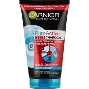 Garnier Skin Naturals Pure Active 3v1 maska s aktivním uhlím proti černým tečkám, 150 ml