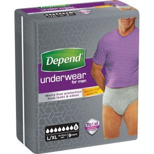 Depend Inkontinenční kalhotky abs. Super L/XL pro muže 9 ks