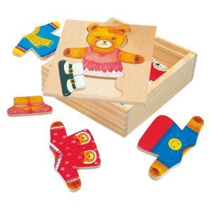 Bino Puzzle-šatní skříň-medvědice 18 ks