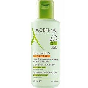 A-Derma Exomega Control Zvláčňující mycí gel 2v1 200 ml