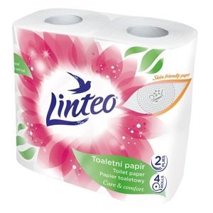 Linteo Toaletní papír 4 role, bílý, 2-vrstvý