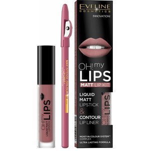 Eveline Oh my lips Lesk + Konturovací tužka 04 Sweet lips 2 ks