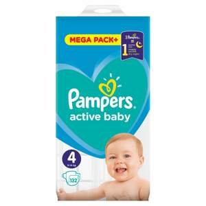 Pampers Active Baby plenky vel. 4, 9-14 kg, 132 ks