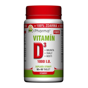 Bio Pharma Vitamín D3 Forte 1000 I.U. 90+90 tablet 180 tablet