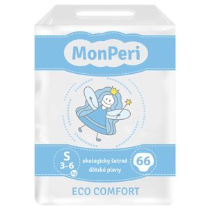 MonPeri Eco Comfort S 3–6kg Eko Jednorázové dětské plenky 66 ks